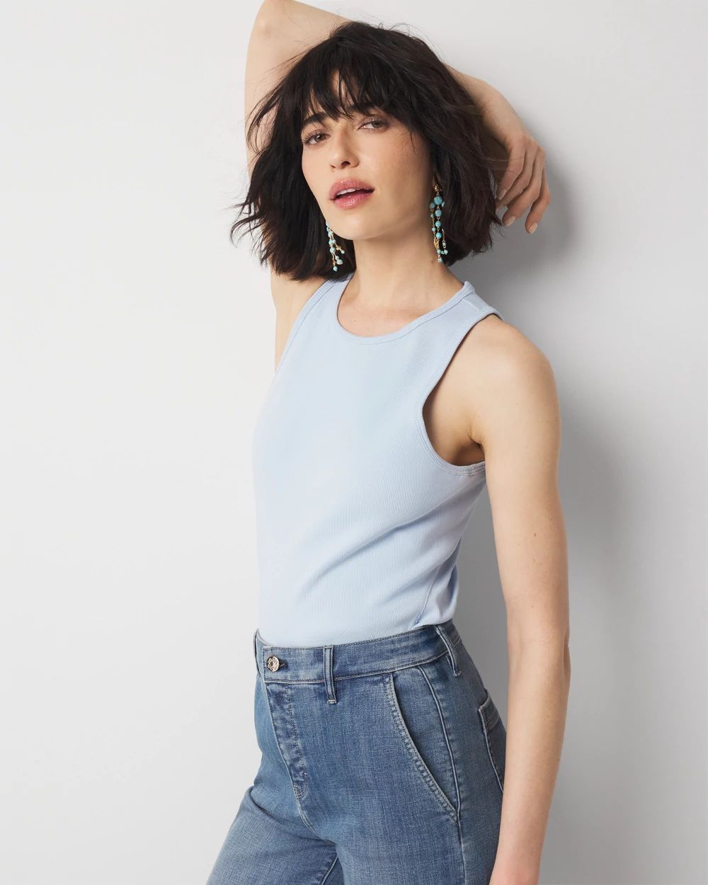 WHBM FORME™ Ribbed Stretch Racer Back Tank