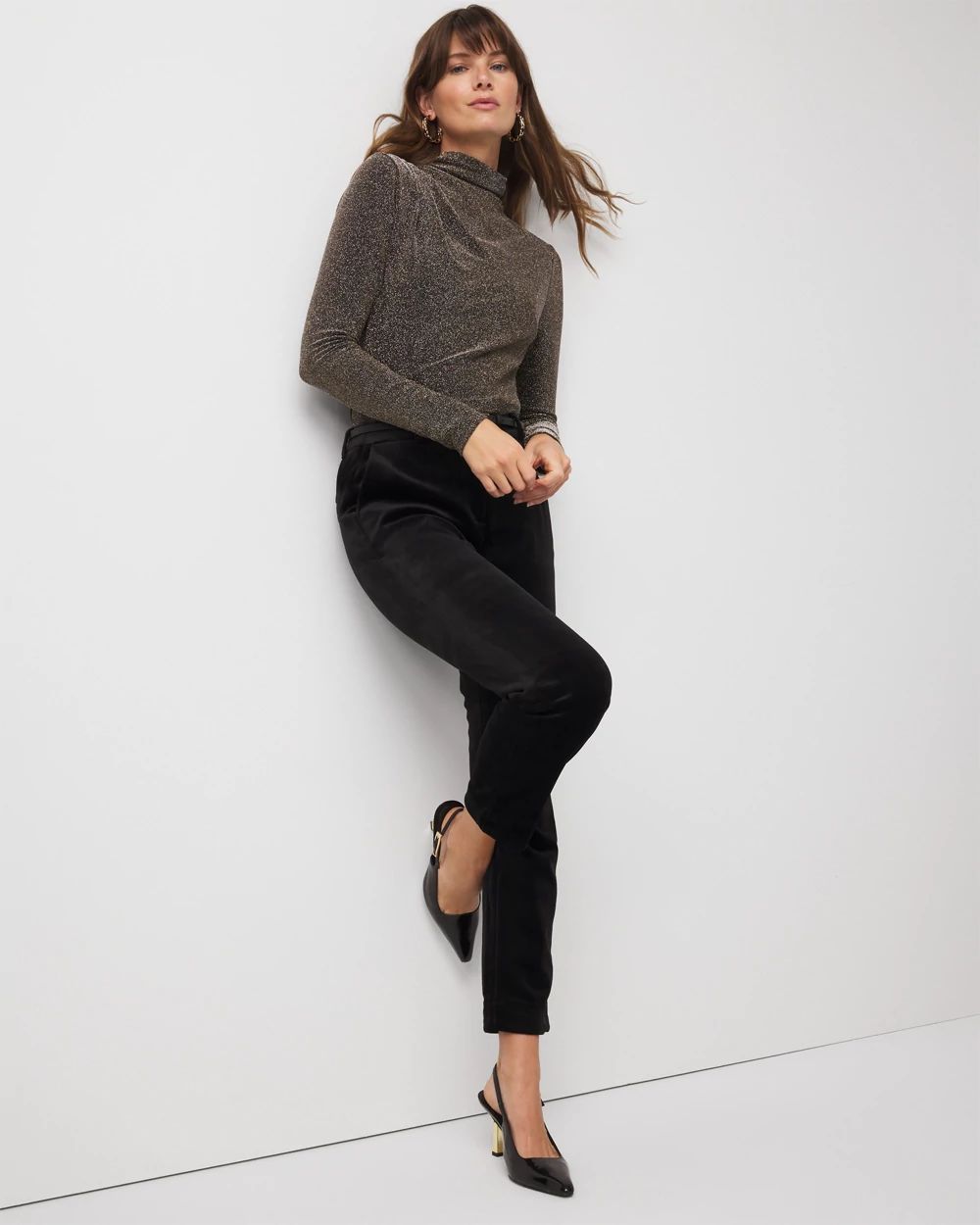 WHBM FORME™ Stretch Metallic Long-Sleeve Tee