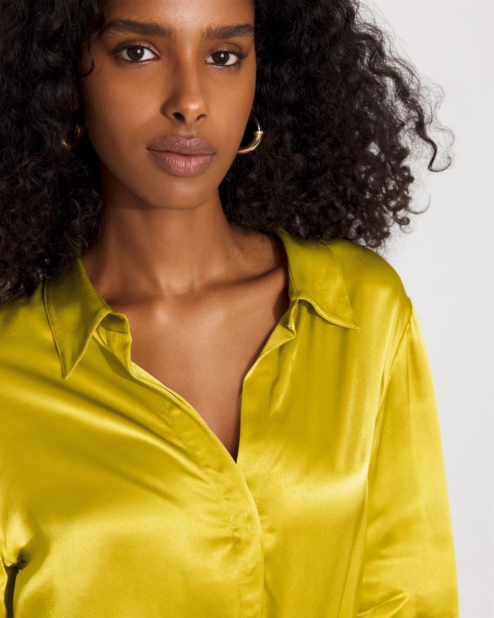 Satin Tuxedo Cuff Shirt