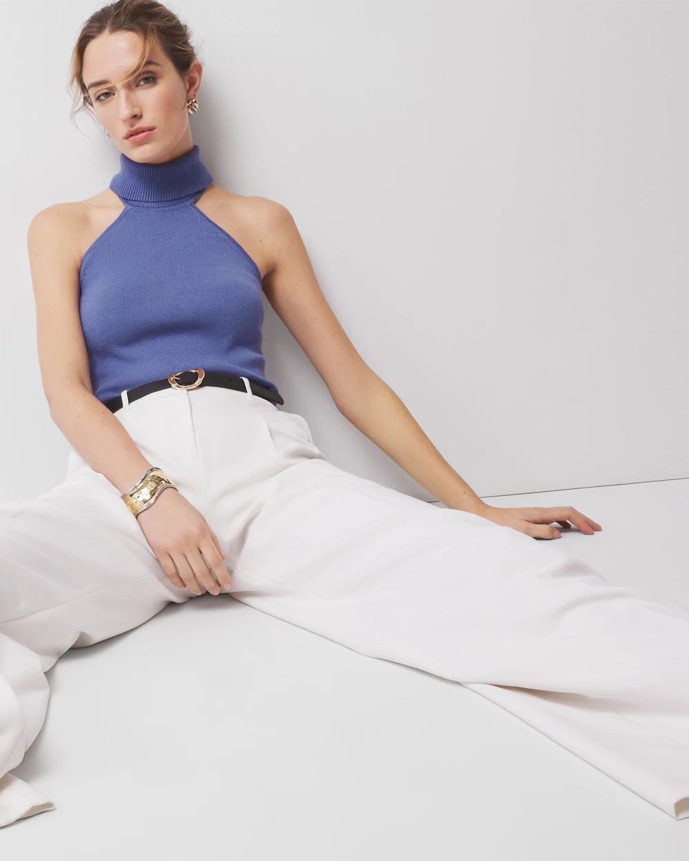 Petite Halter Turtleneck Sweater