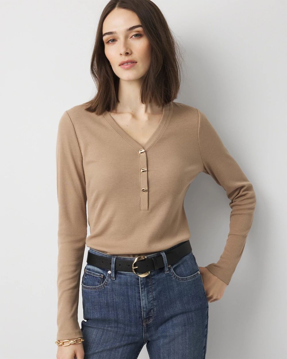 Turnlock Long Sleeve Henley Tee