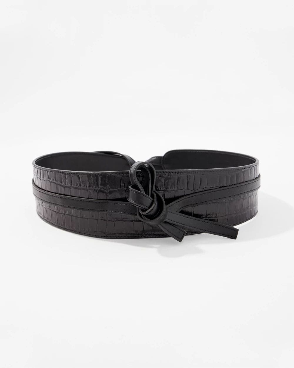 Leather Croc Obi Belt