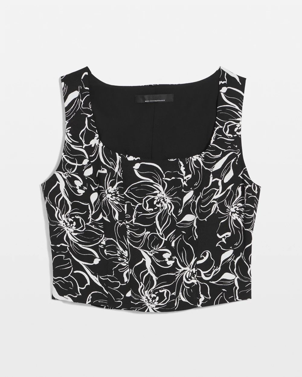 Black & White Floral Corset Top