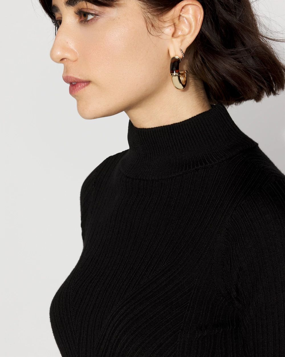 Essential Mock Neck Rib Sweater