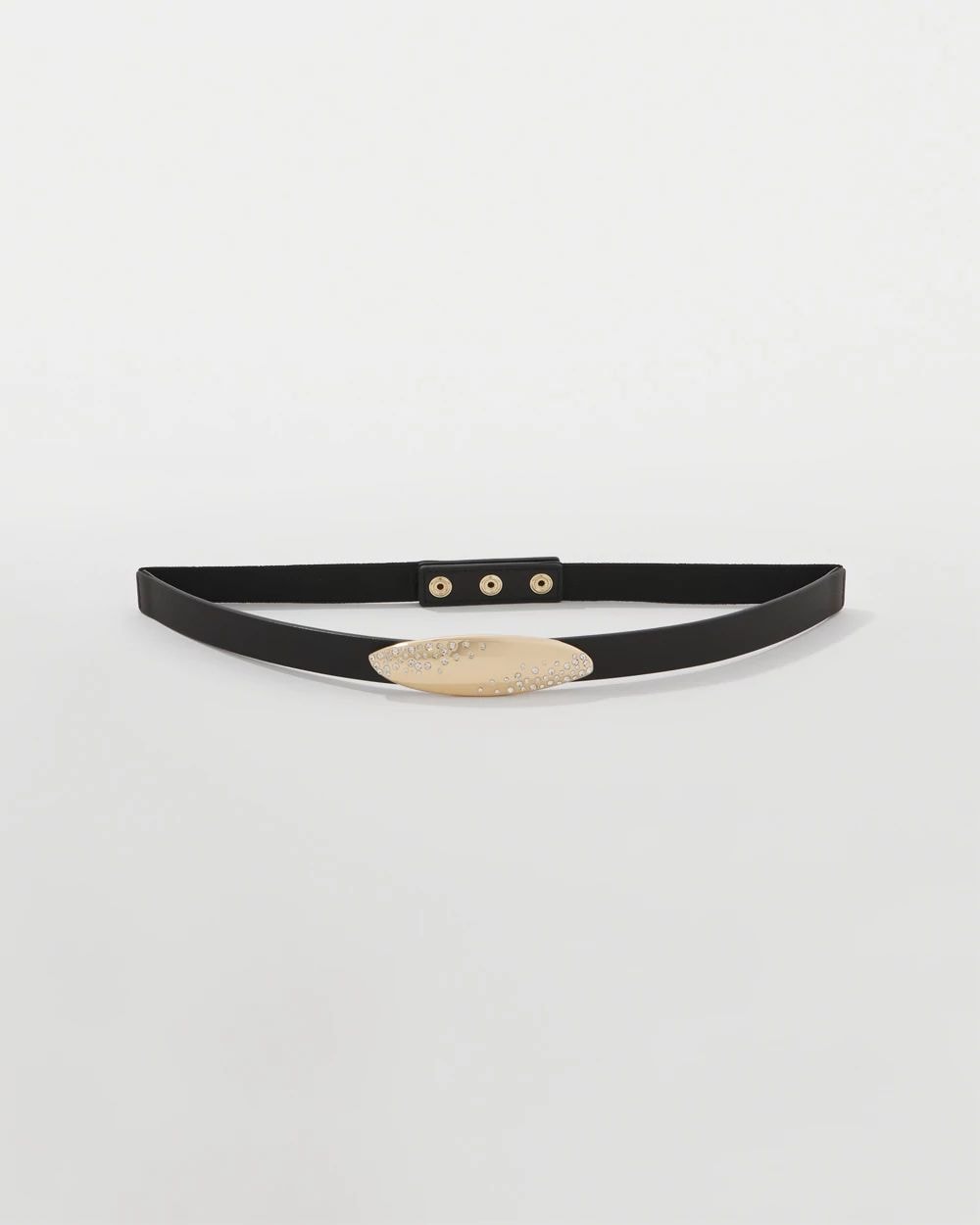 Dusted Pavé Buckle Skinny Belt