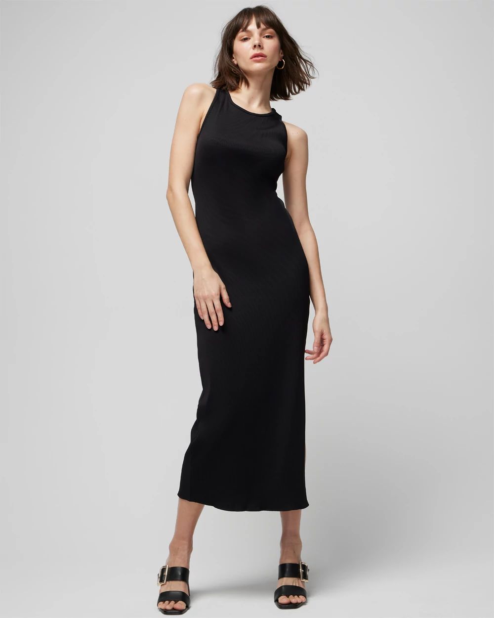 WHBM® FORME Rib Sleeveless Midi Dress