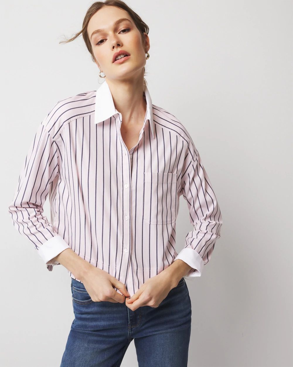 Petite Pocket Poplin Shirt