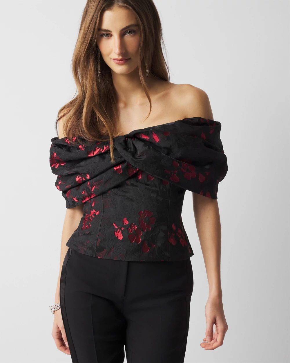 Floral Jacquard Bustier