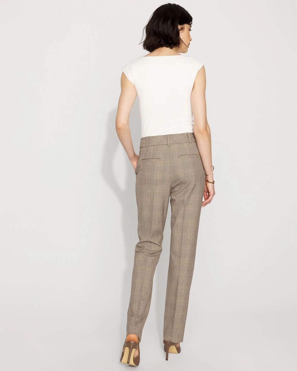 High-Rise Plaid Zoey Straight Pant