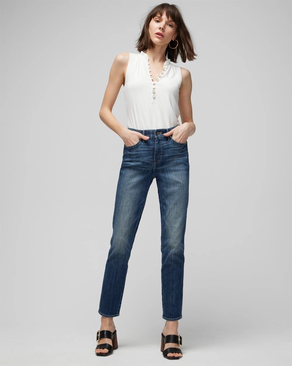 Matte Jersey Button-Front Tank