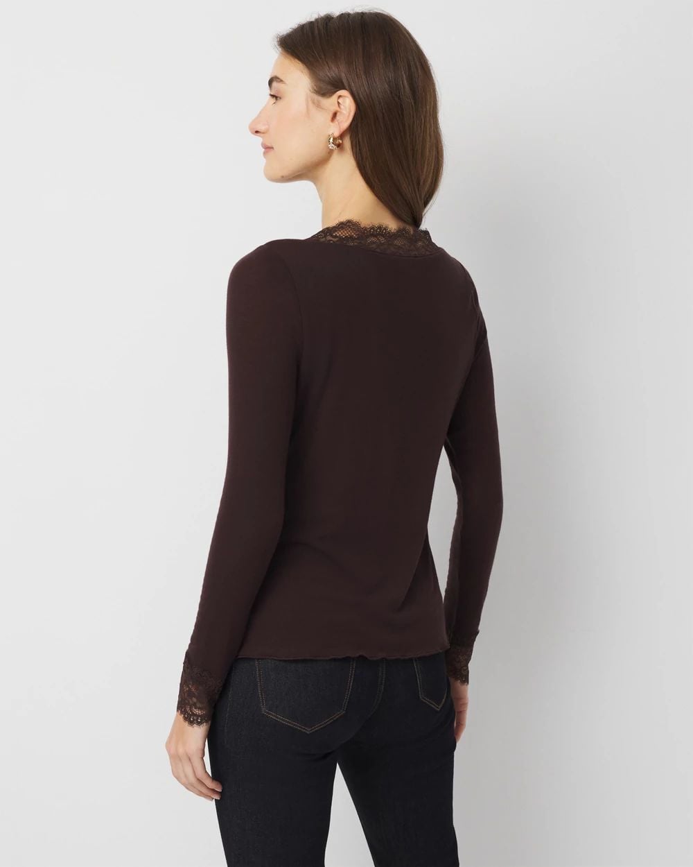 Lace Trim Long Sleeve Tee