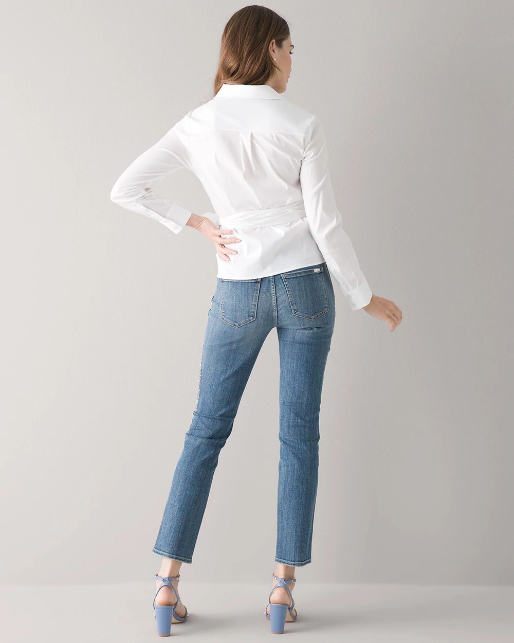 High-Rise Everyday Soft Denim™ Embroidered Straight Jeans