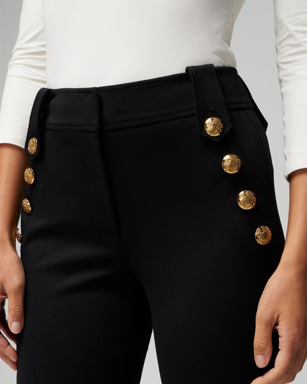 WHBM® Jolie Button Straight Luxe Stretch Pant