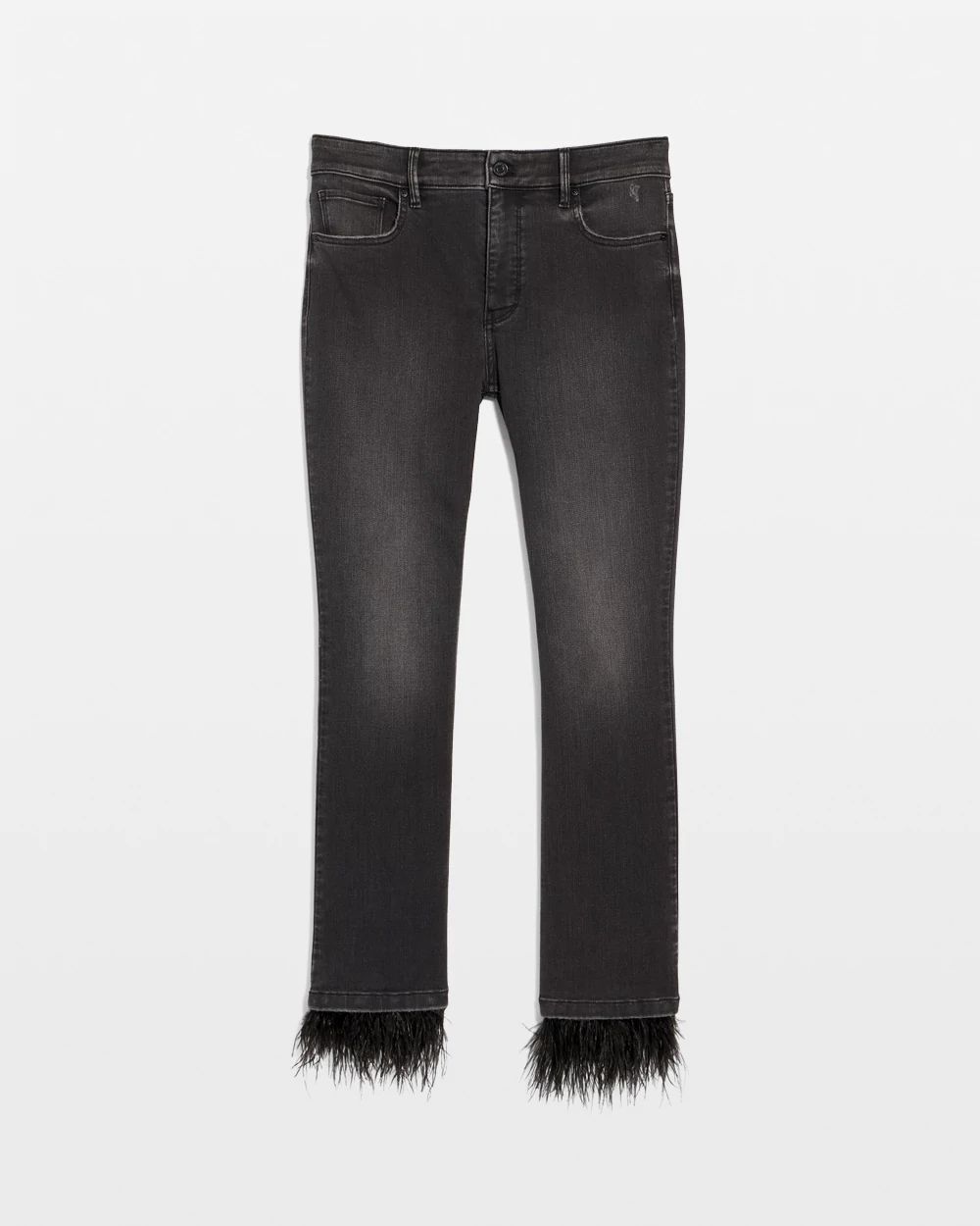 Removable Feather Hem Kick Flare Jean
