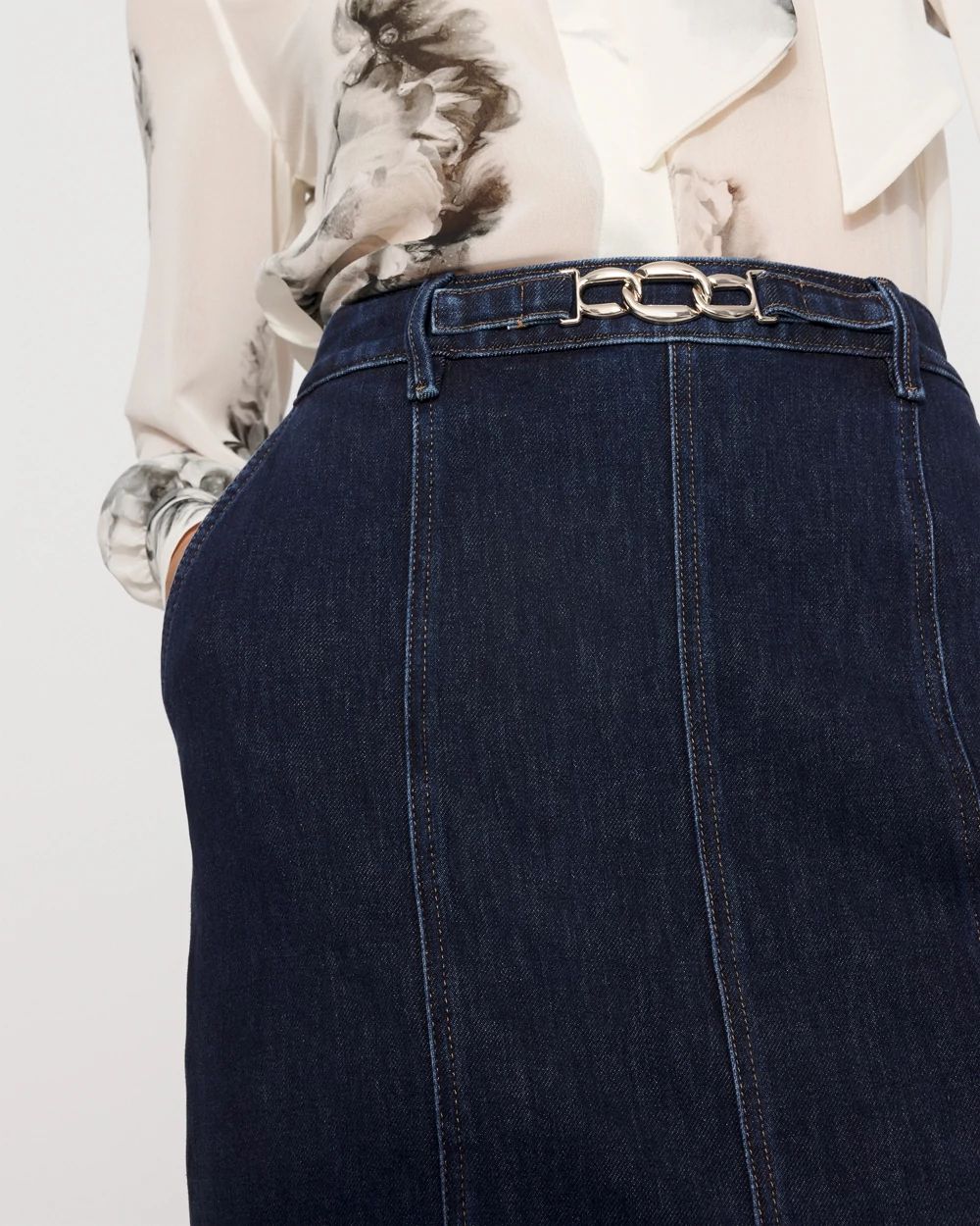 Petite Denim Pencil Skirt