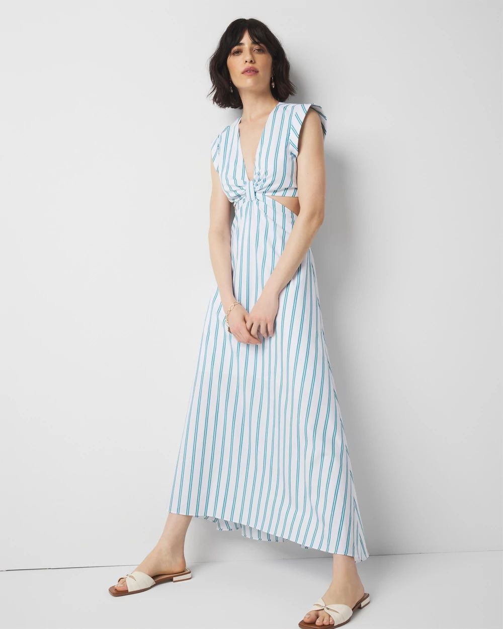 Striped Cotton Midi Dress