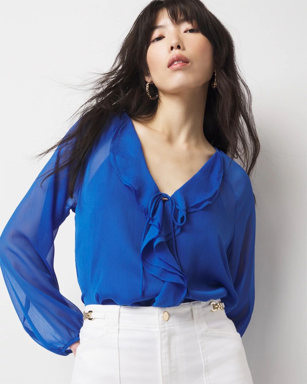 Ruffle Front Blouse