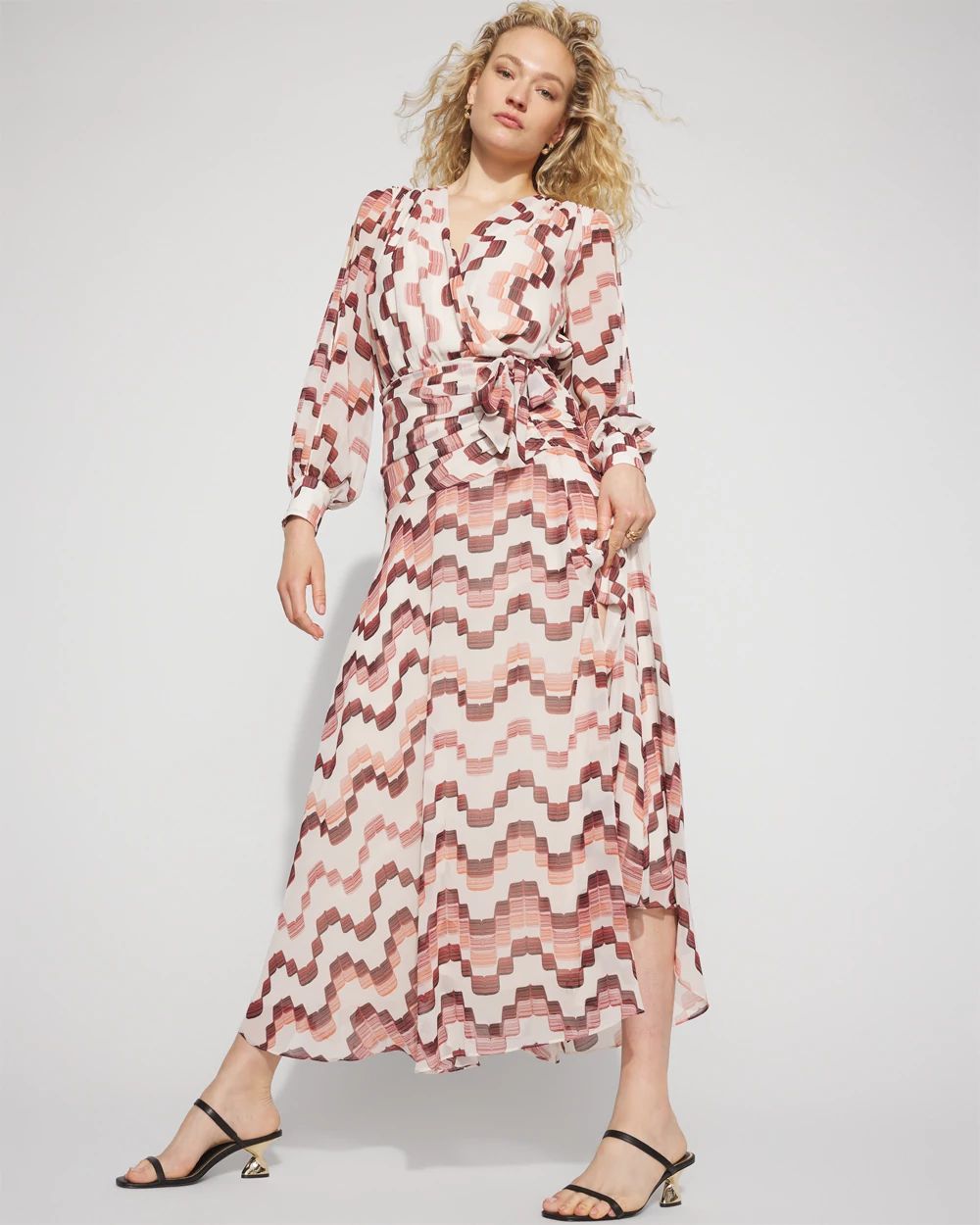 Printed Chiffon Maxi Dress
