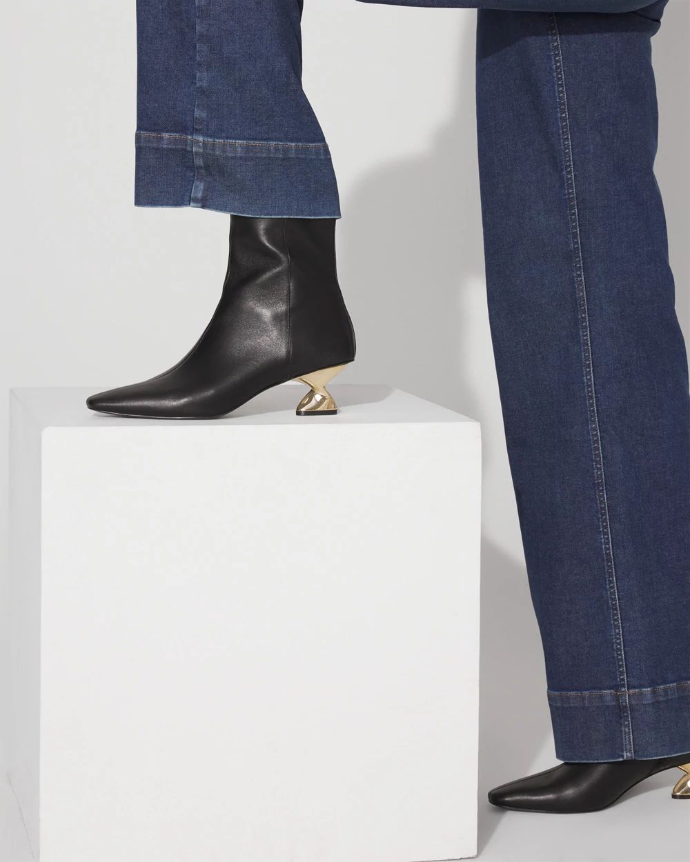 Gold Twist-Heel Bootie