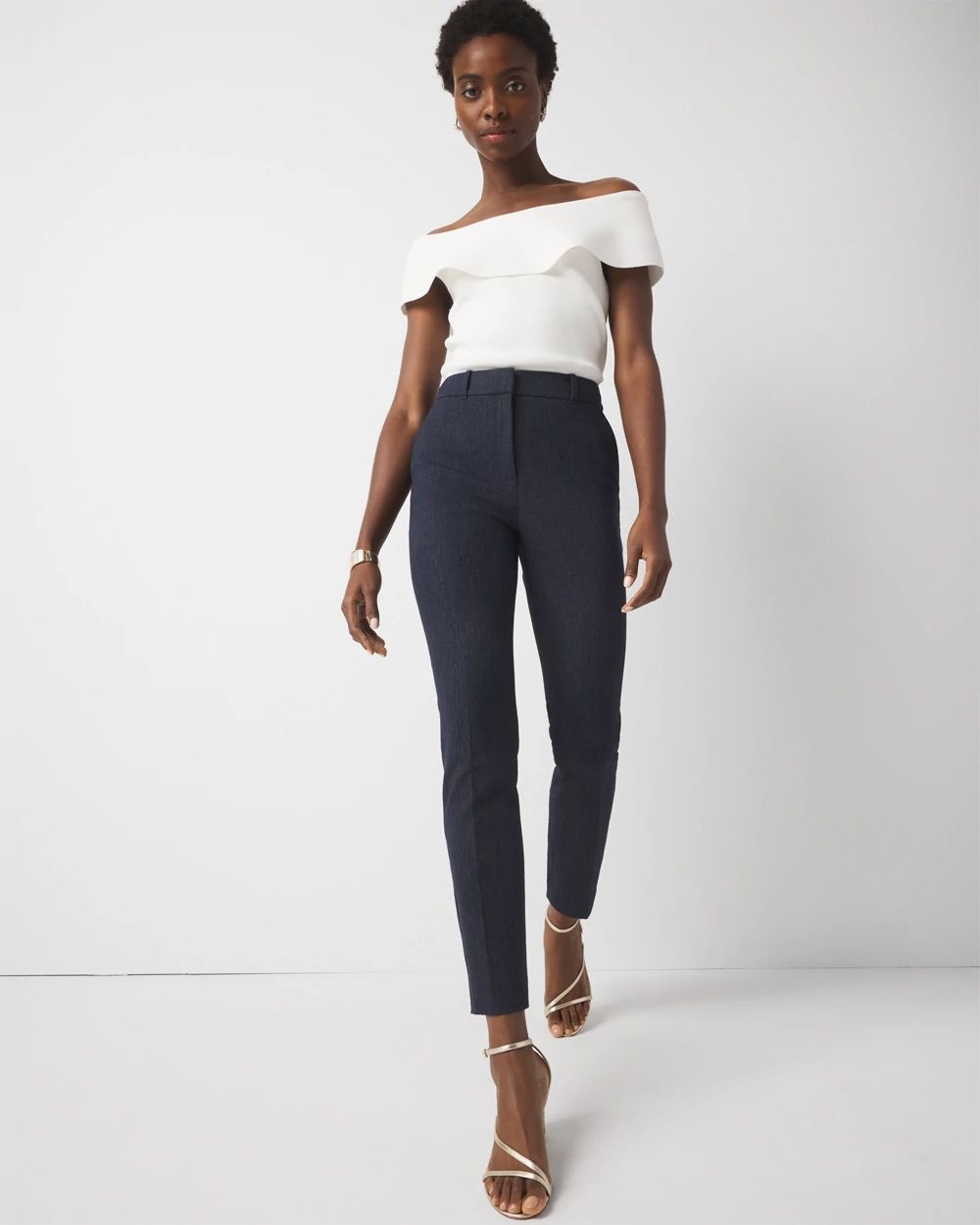 Elle Slim Denim-Look Ankle Pant