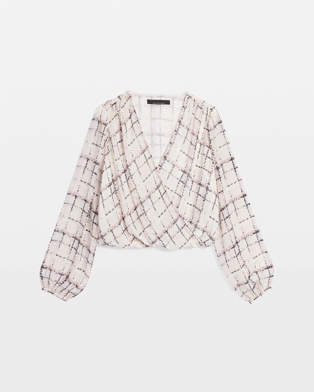 Crinkle Chiffon Surplice Blouse