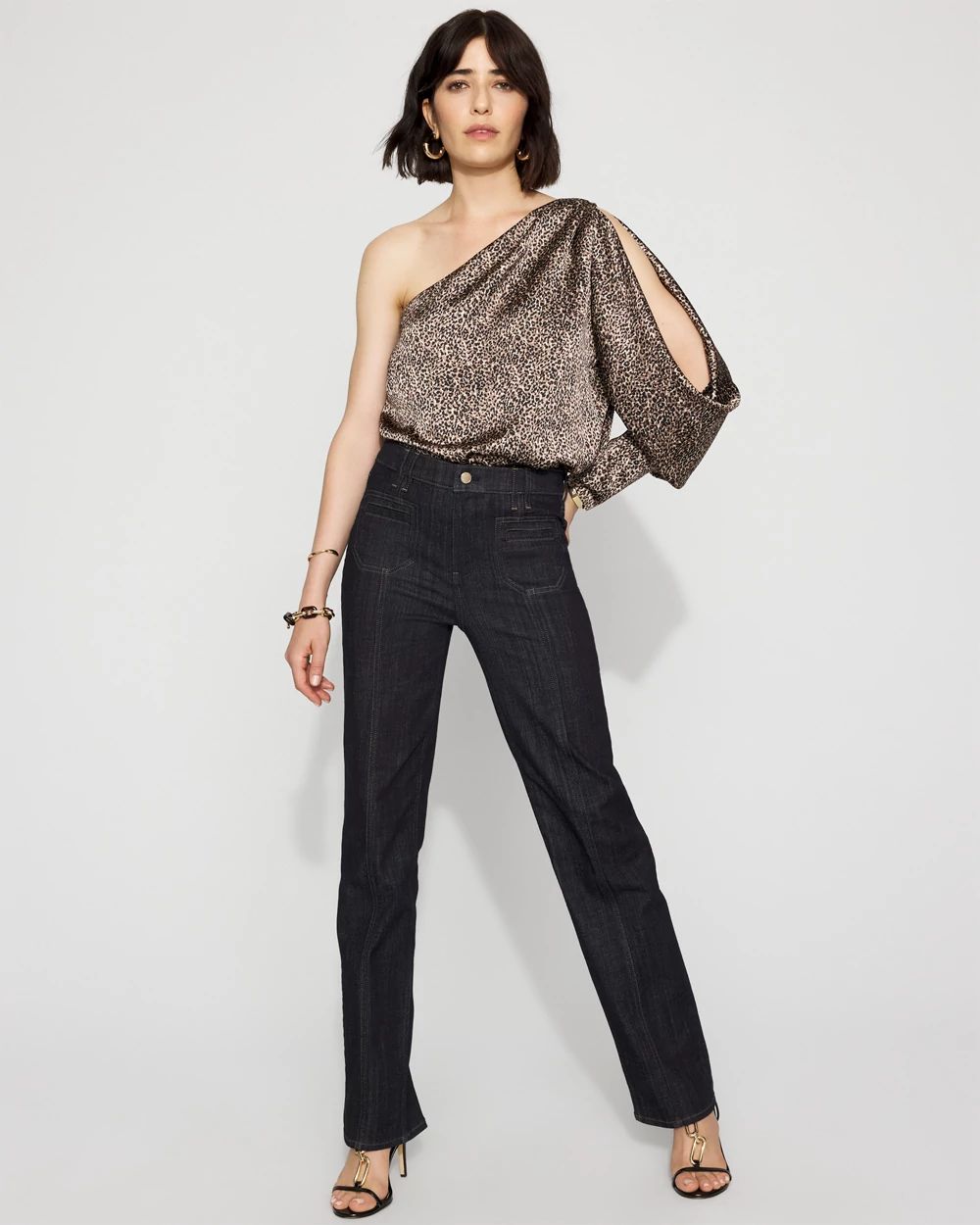 Extra High-Rise Patch Pocket Straight Leg Jean