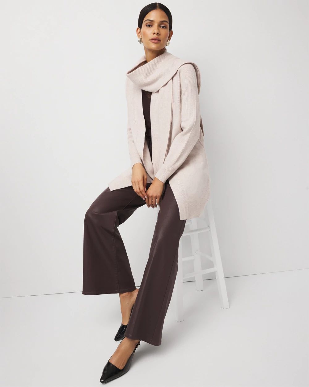 Petite Convertible Scarf Cardigan