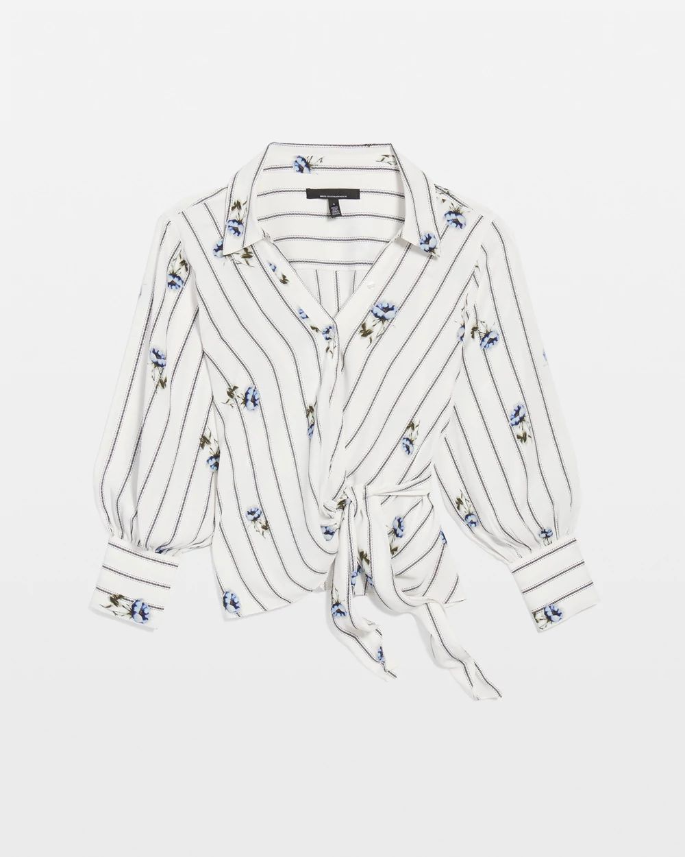 Crepe Long Sleeve Wrap Shirt