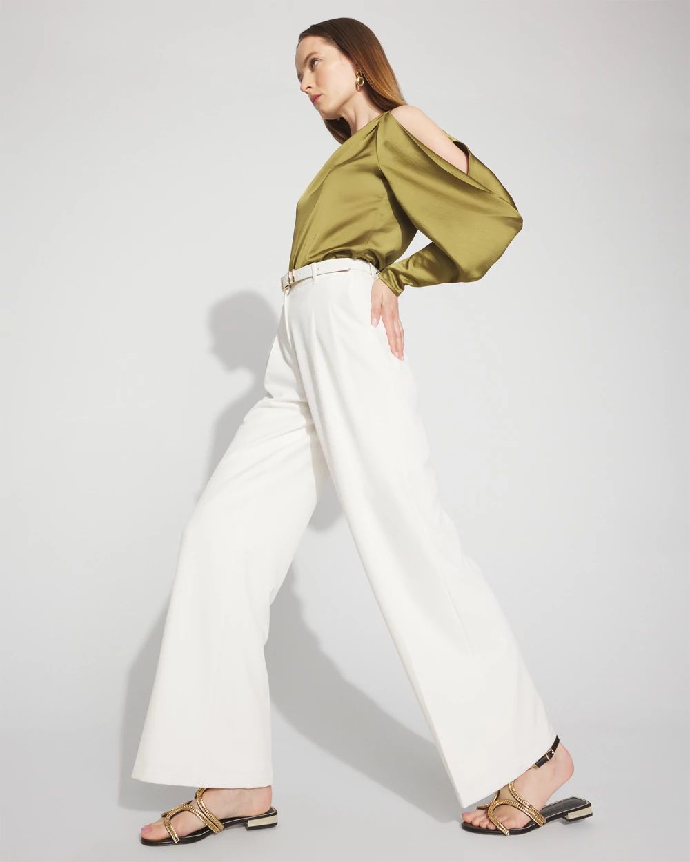 One-Shoulder Satin Blouse