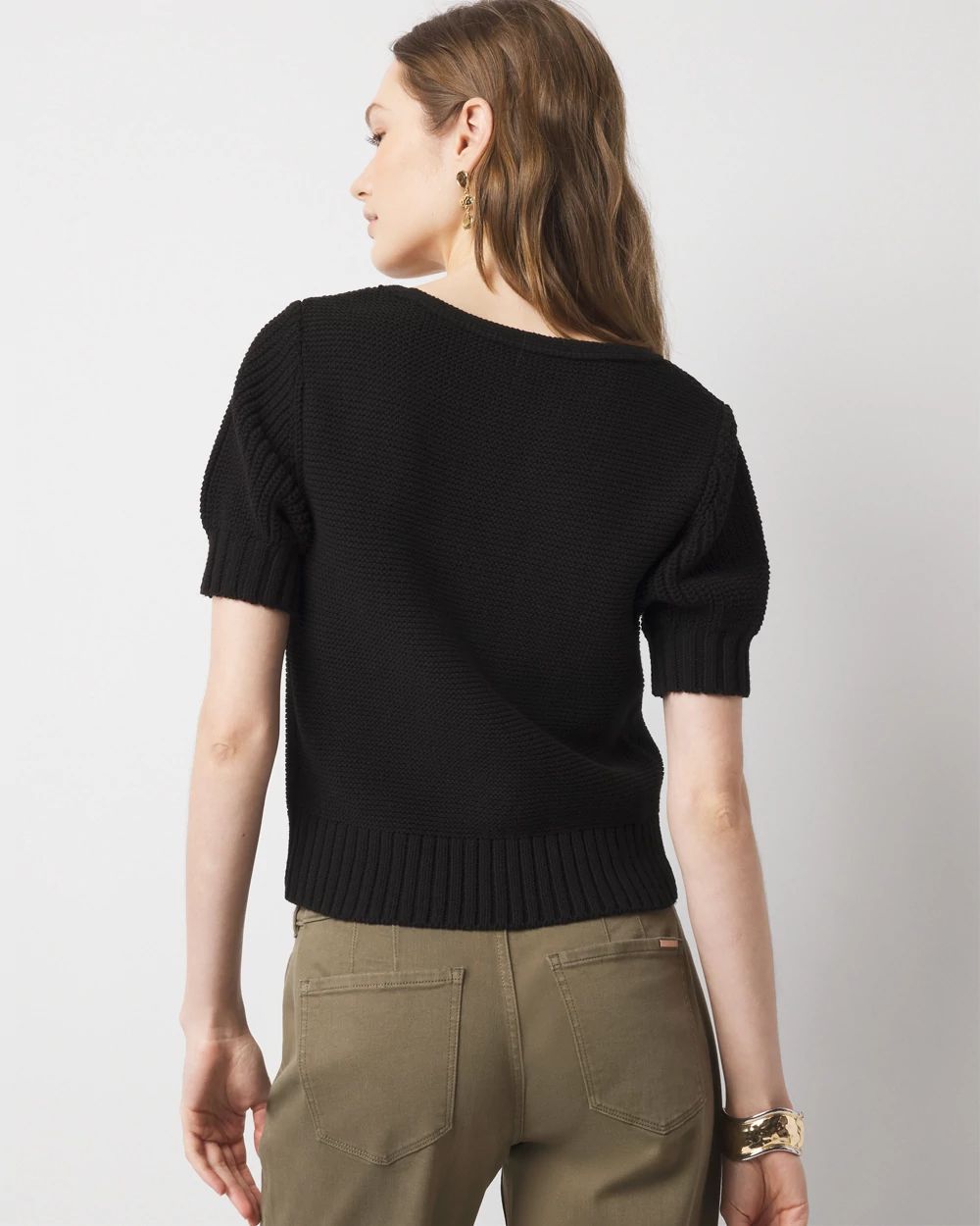 Puff Sleeve Sweetheart Pullover