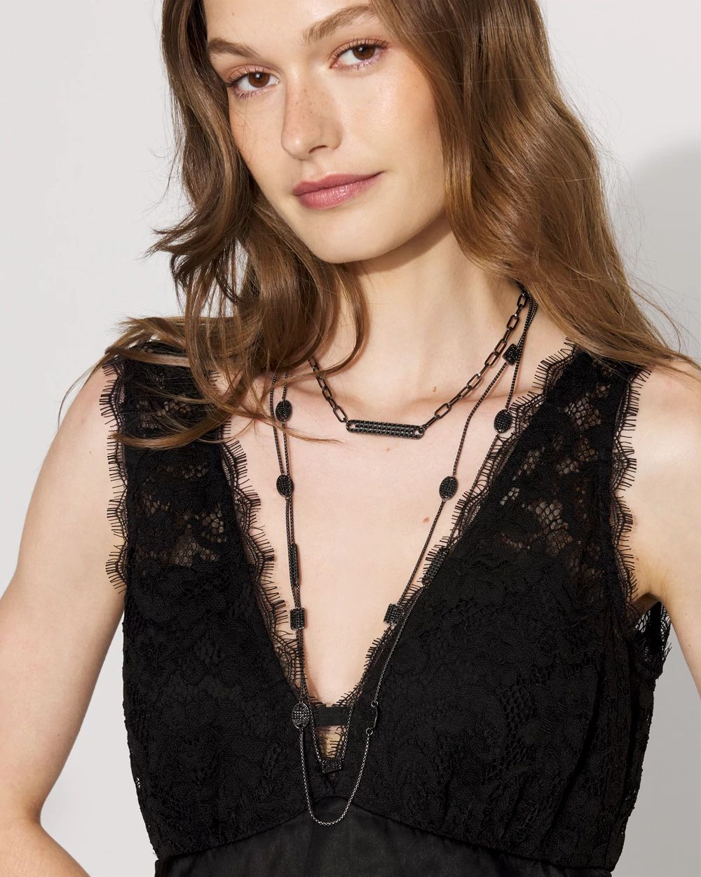 Hematite + Pavé Convertible Necklace