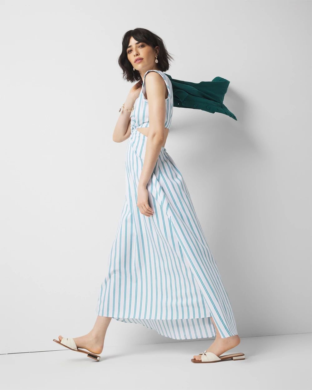 Striped Cotton Midi Dress