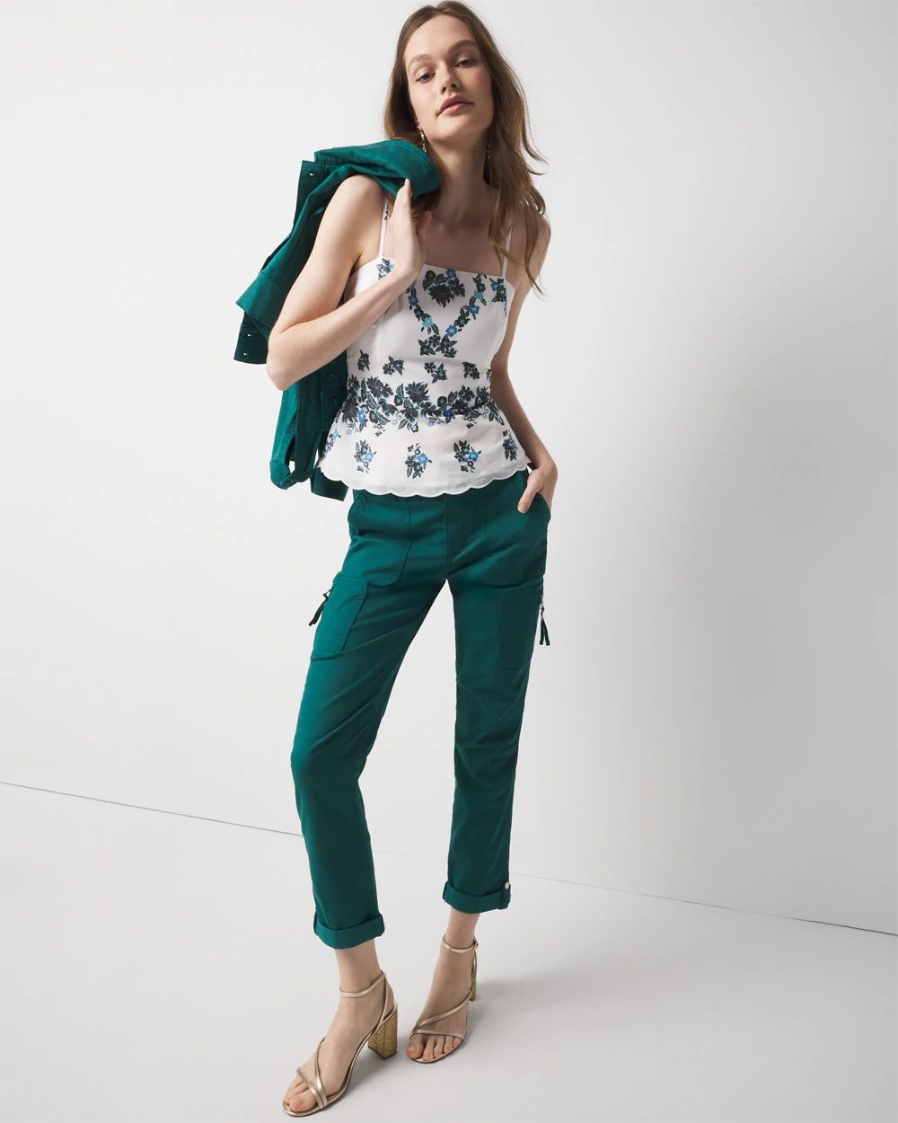 Floral Scalloped Hem Top