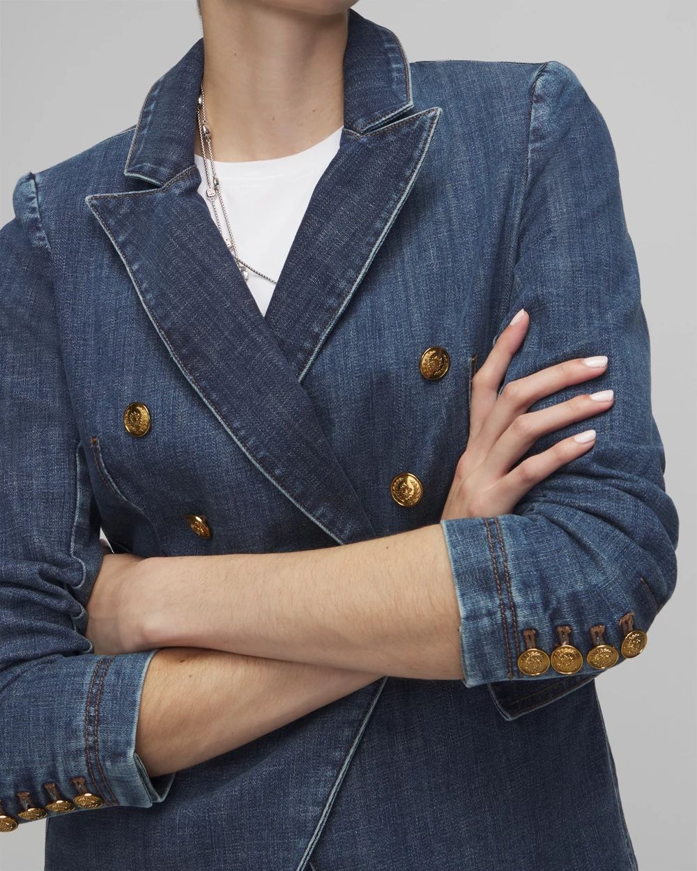 WHBM® Denim Studio Blazer