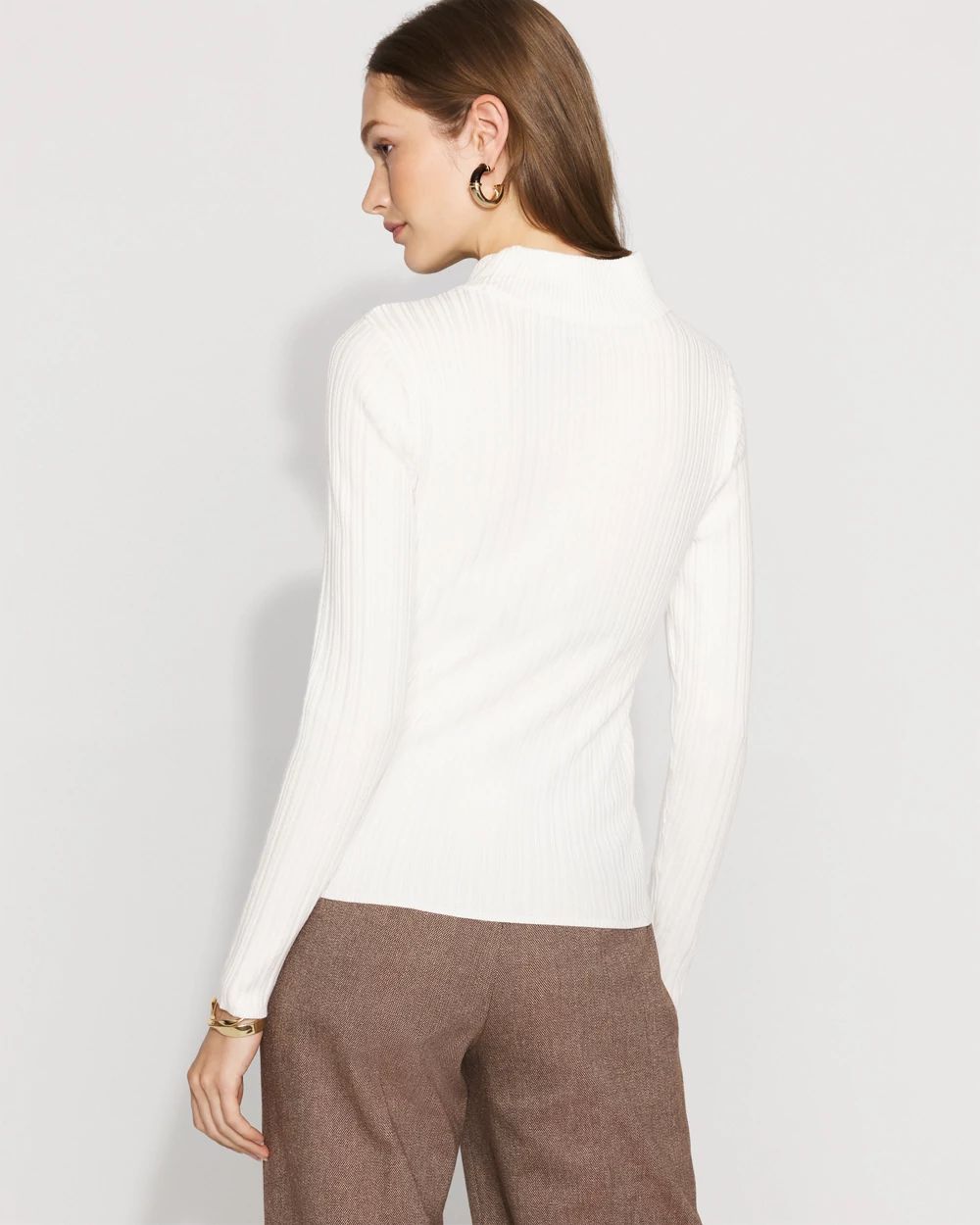 Petite Essential Mock Neck Rib Sweater