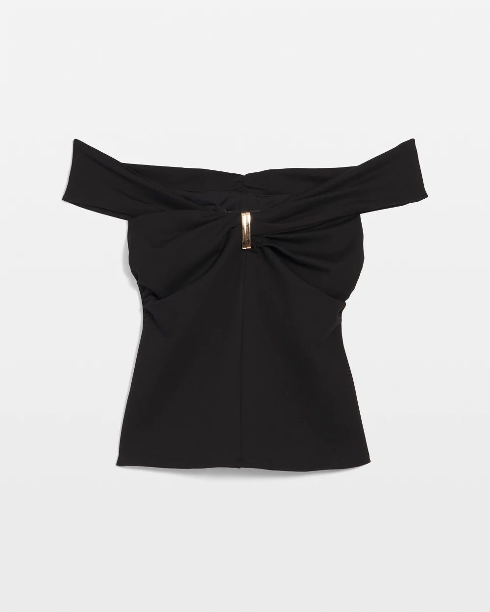 Draped Ponte Off-The-Shoulder Top
