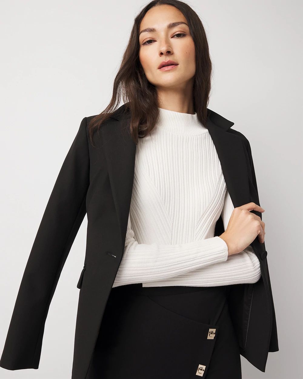 Essential Mock Neck Rib Sweater