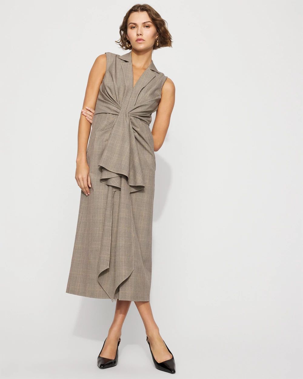 Blazer Faux Wrap Midi Dress
