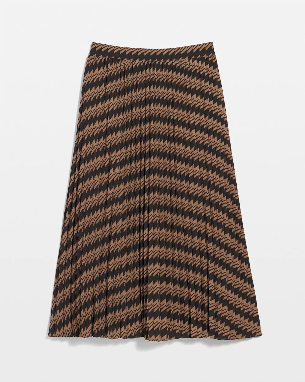 Pleated Crepe Midi Skirt