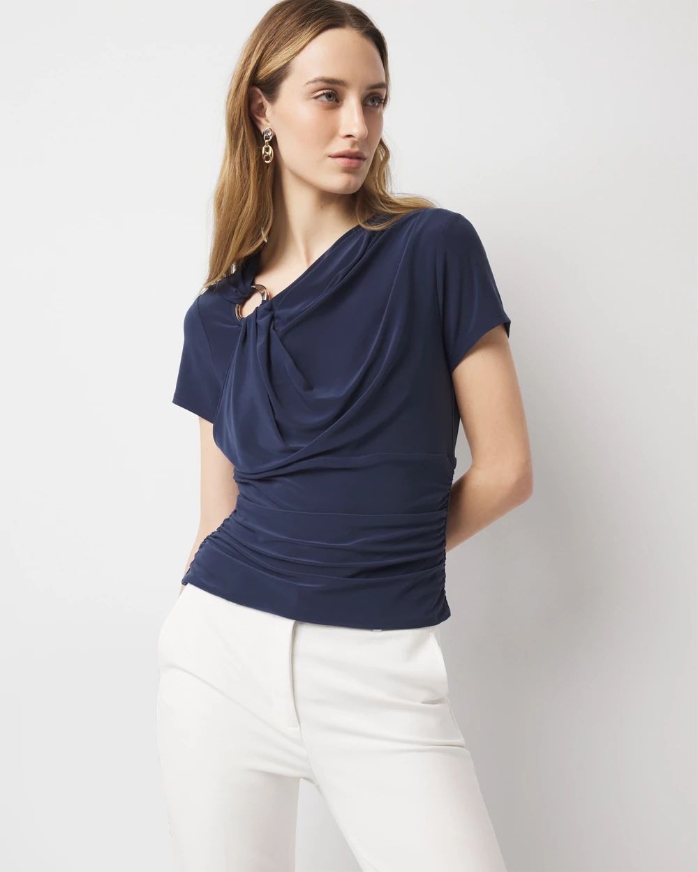 Shoulder Detail Draped Top