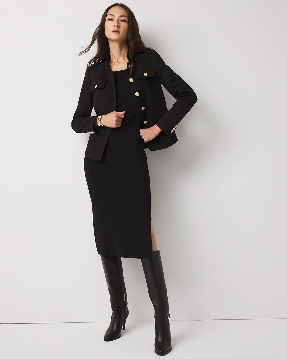 WHBM FORME™ Ribbed Stretch Sweater Dress