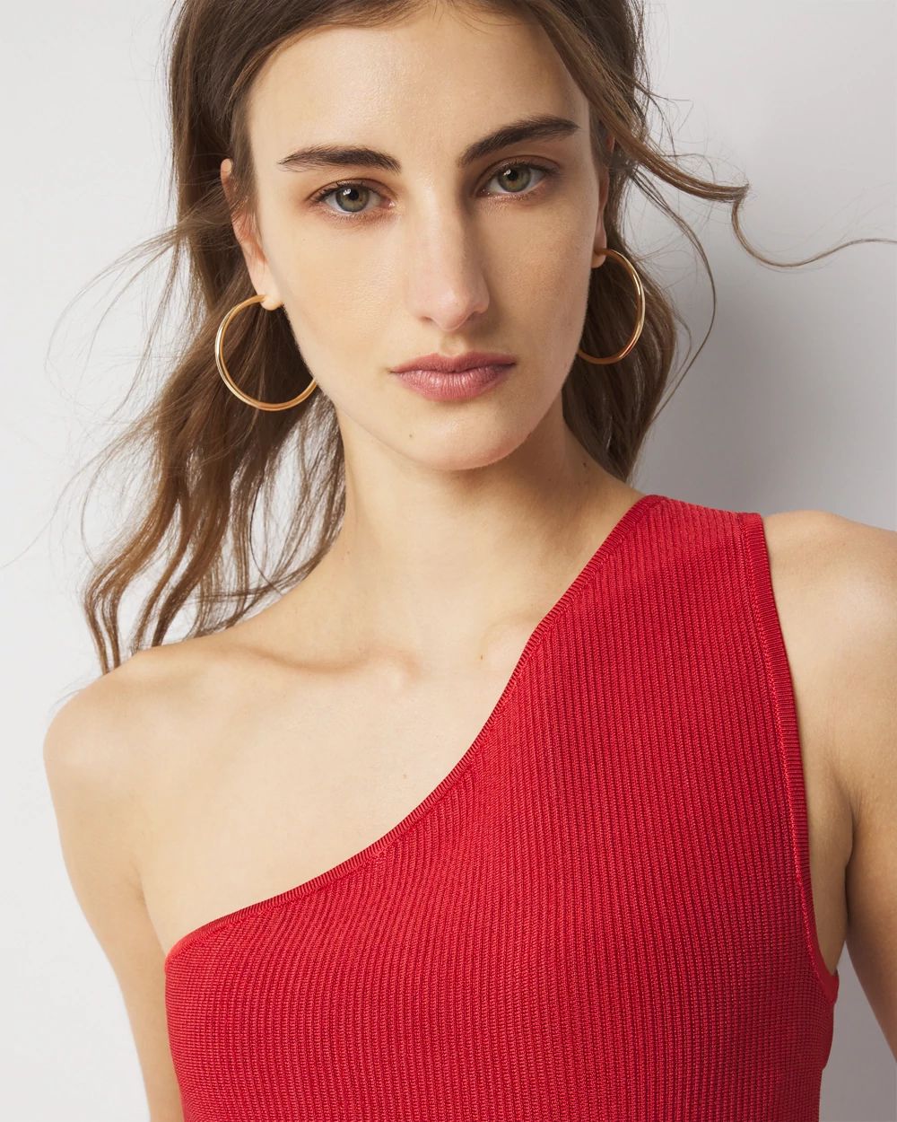 WHBM FORME™ Sculpt Stretch One Shoulder Sweater