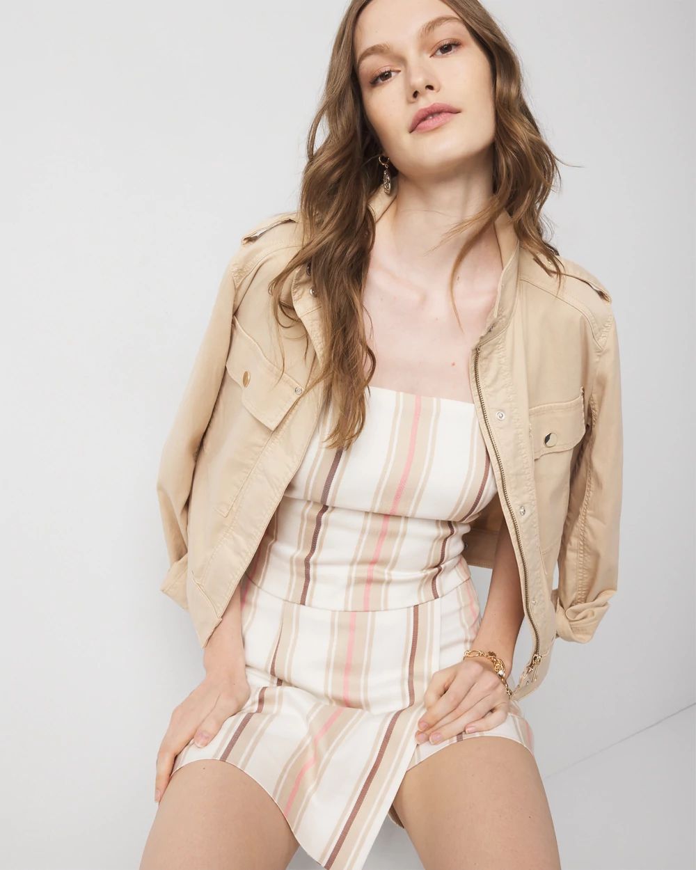 Striped Strapless Top