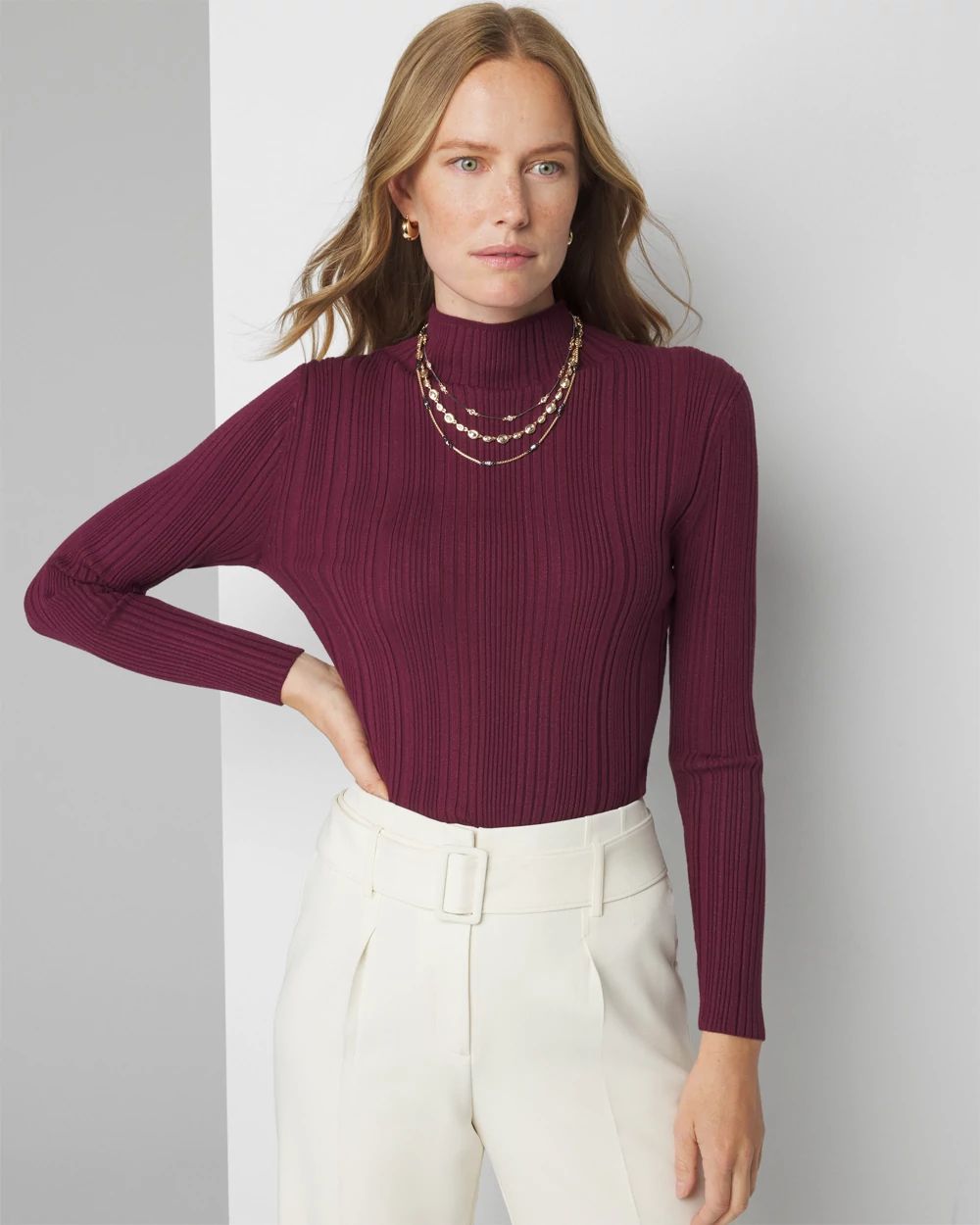 Ribbed Mockneck Sweater