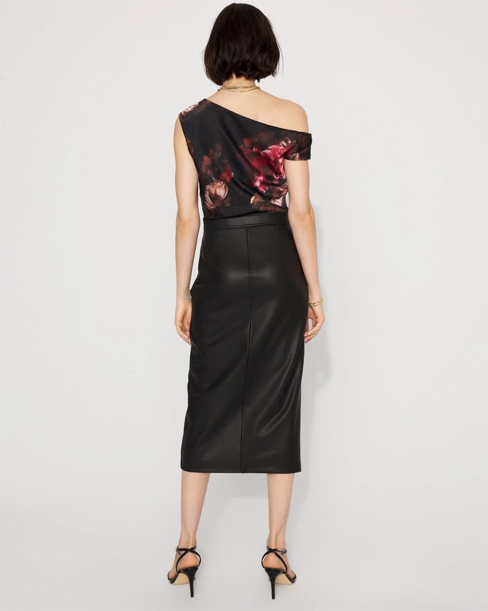 Satin Blouse Sheath Dress