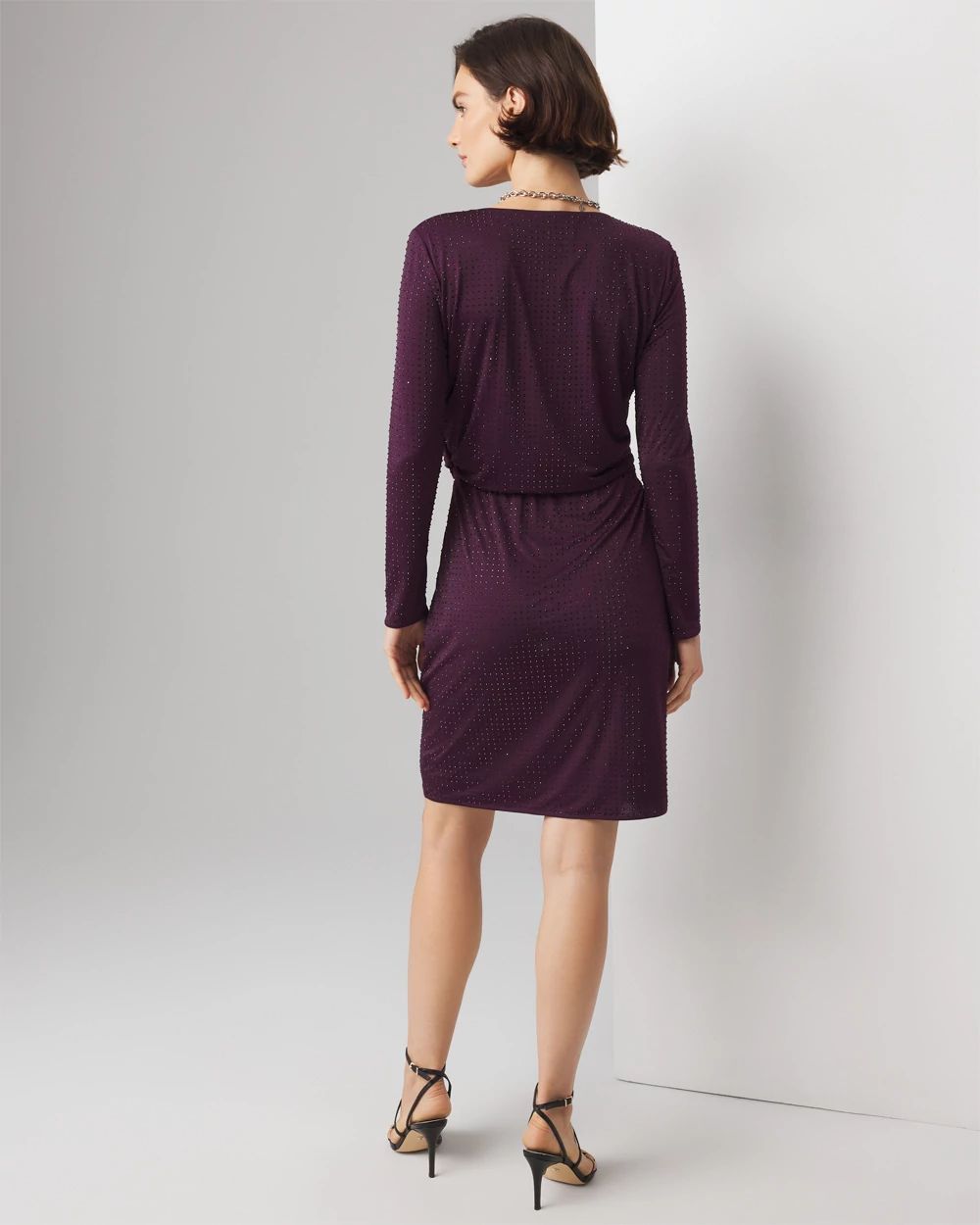 Petite Embellished Cowl Neck Dress