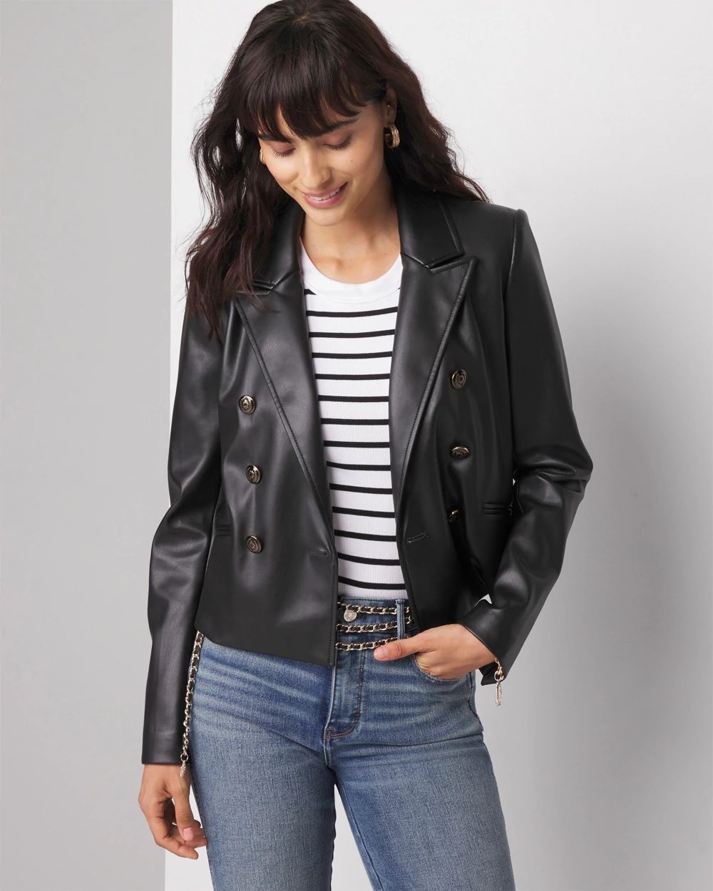 Petite Faux Leather Jacket