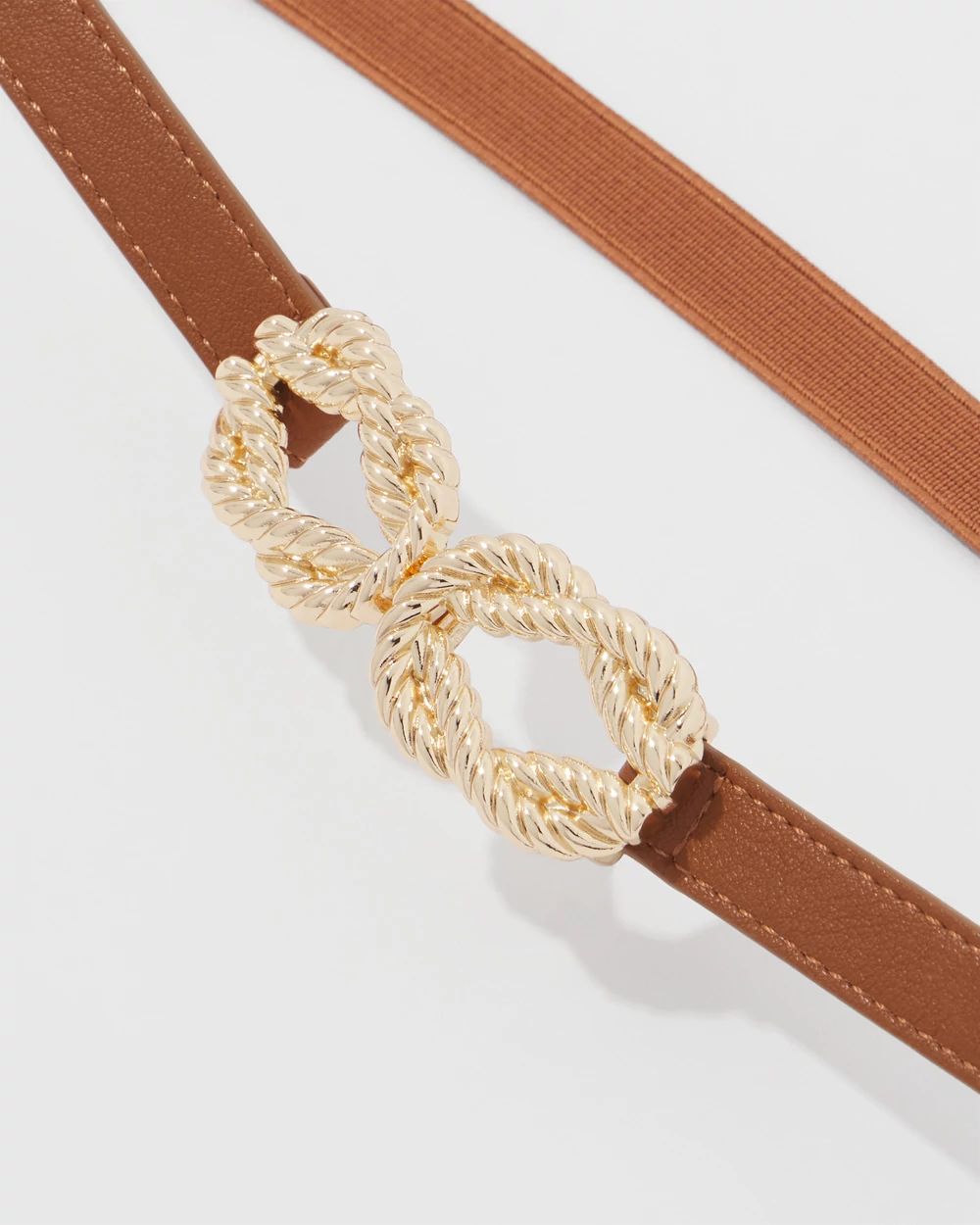 Skinny Belt with Gold Rope Buckle