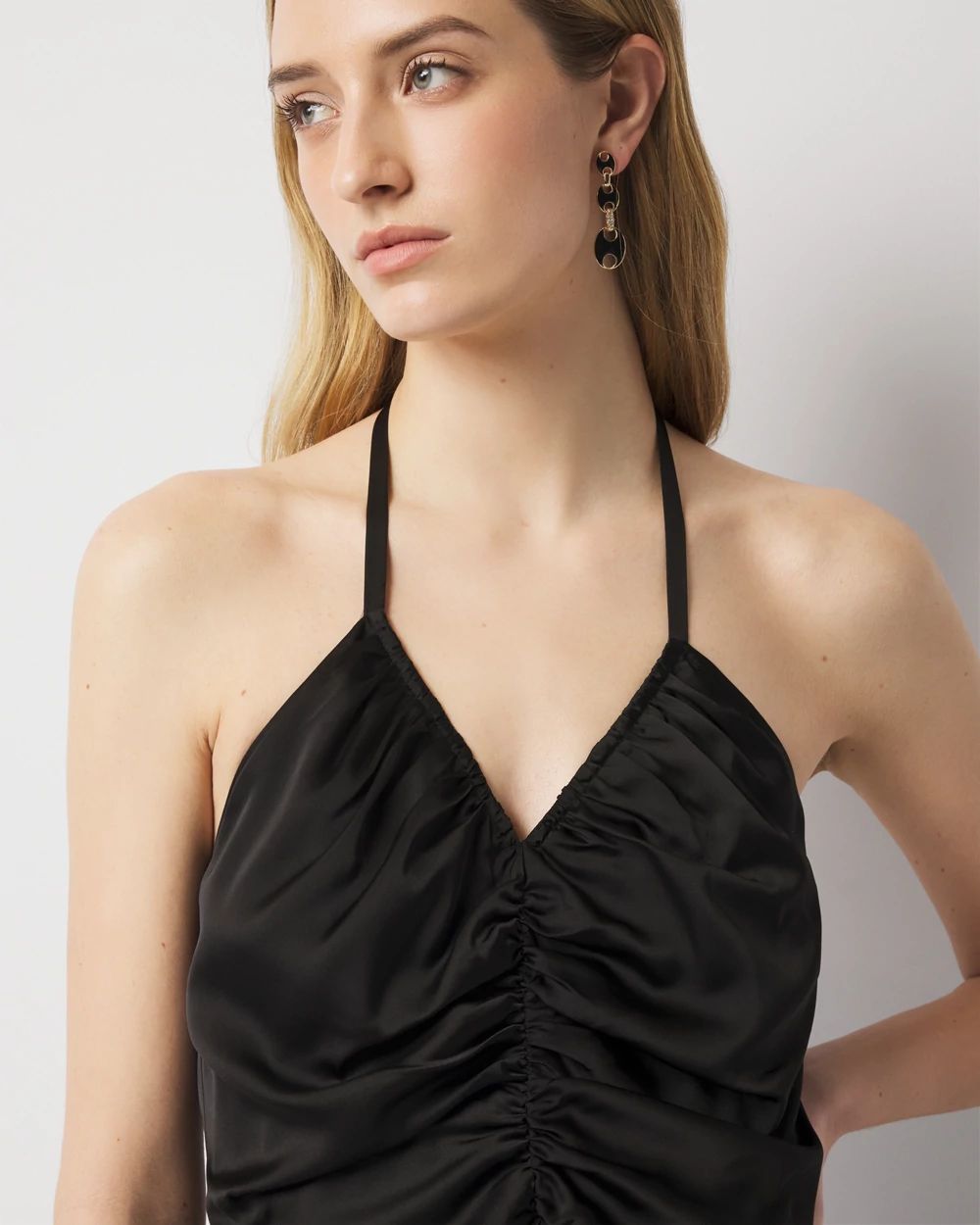 Satin Halter Maxi Dress