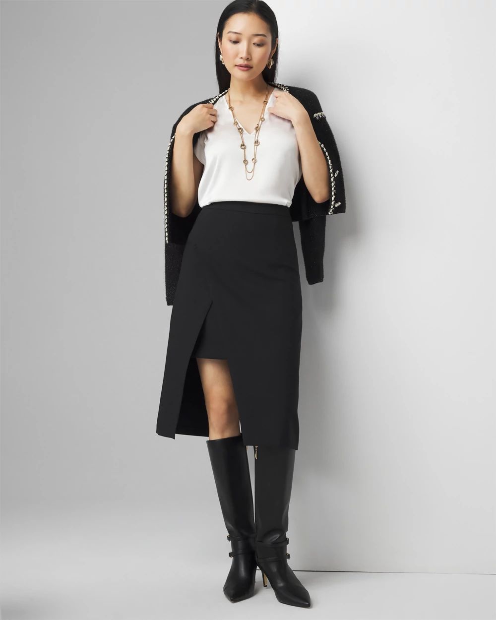 V-neck Ruched Shoulder Shell Top